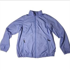 L.L.Bean Women's Violet Funnel-Neck Windbreaker Jacket Adjustable Waist Sz M P